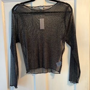 Black mesh top